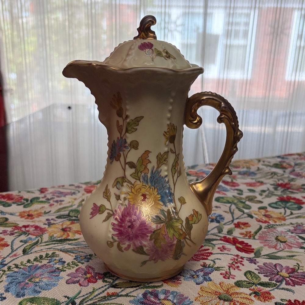 Antique German Porcelain Chocolate Pot